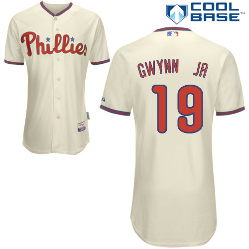 Tony Gwynn Jr #19 Youth Baseball Jersey-Philadelphia Phillies Authentic Alternate White Cool Base Home MLB Jersey